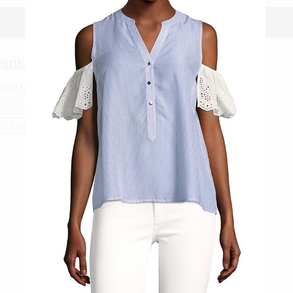 Ivanka Trump Tops - Stripe cold shoulder top